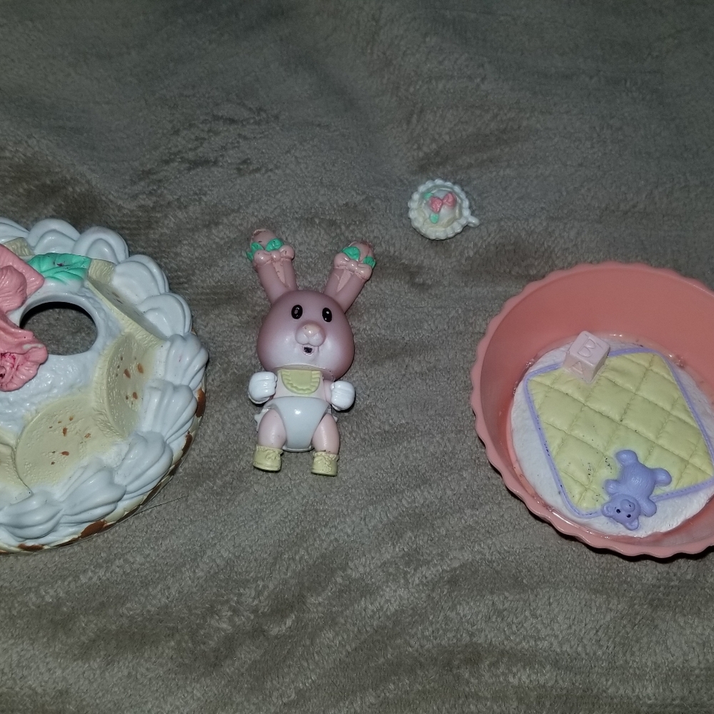 Tea Bunny Baby, Playful Peek-A-Boo Sweet Pea with a Banana Cream Pie & Playpen